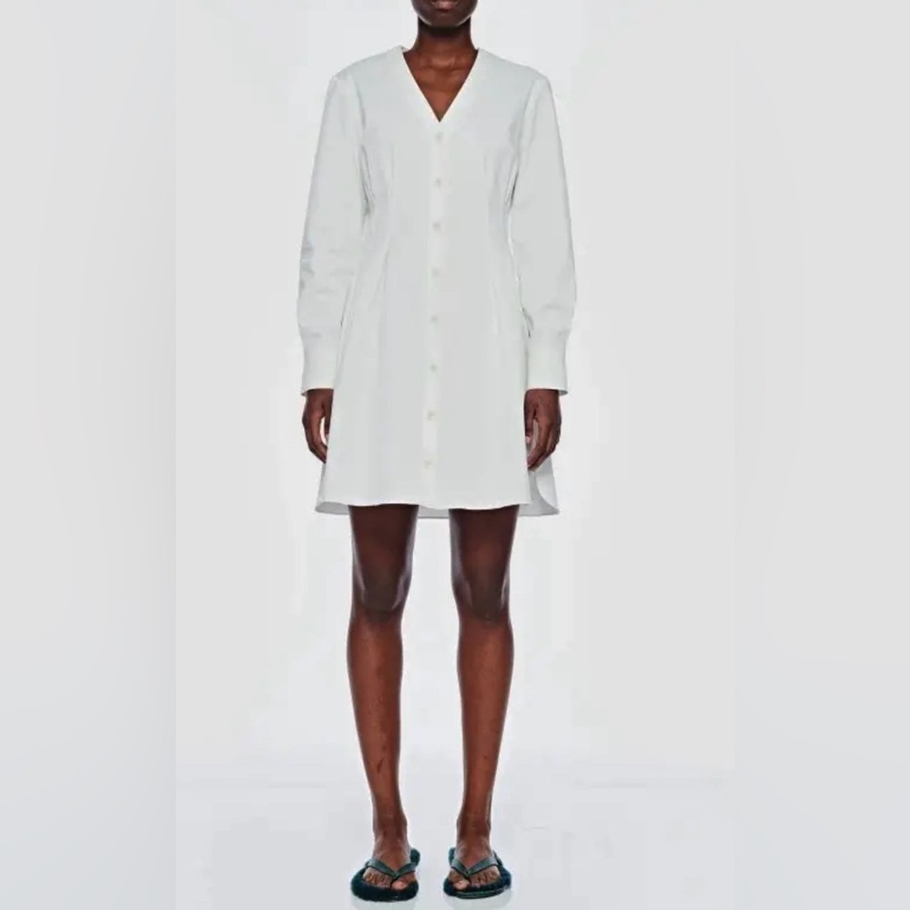 Tibi White Button-Down Dress